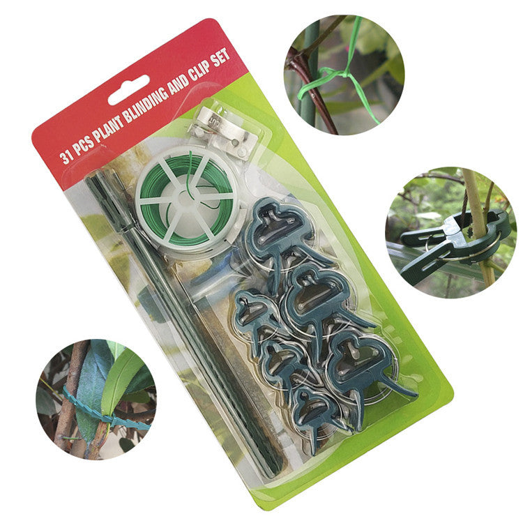 31Pcs Plastic Plant Support Set Reusable Garden Cable Ties Support Clips