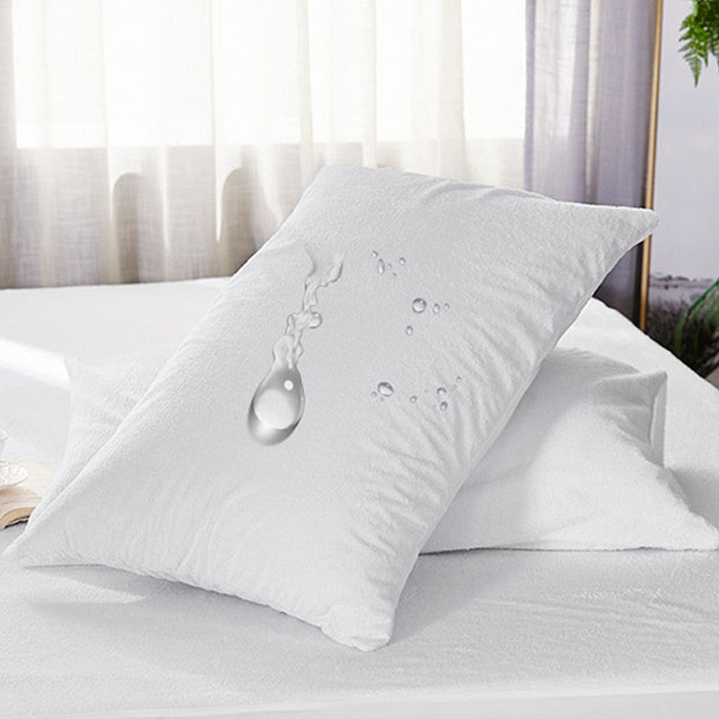 Waterproof Pillowcase White Cotton Terry Pillow Case Cover