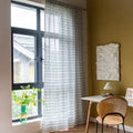 Blue Leaf Printed Window Curtains Home Decor