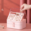 Plastic 2 Drawer Jewelry Storage Box Holder