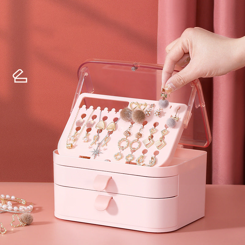 Plastic 2 Drawer Jewelry Storage Box Holder