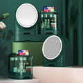 Fan LED Light Makeup Organizer Storage Box