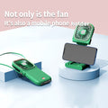 Cooling Fan Foldable Neck Hanging Fan USB Adjustable Rechargeable Air Cooler Phone Holder