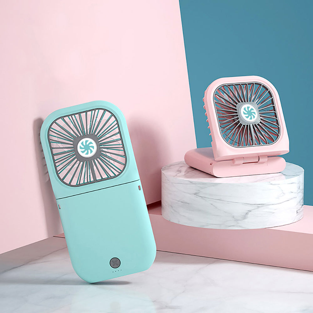 Hanging Neck Fans Mini Portable Folding USB Charging With 3000mAh Power Bank