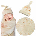 Newborn Baby Tortilla Blanket Sleeping Swaddle Wrap With Hat