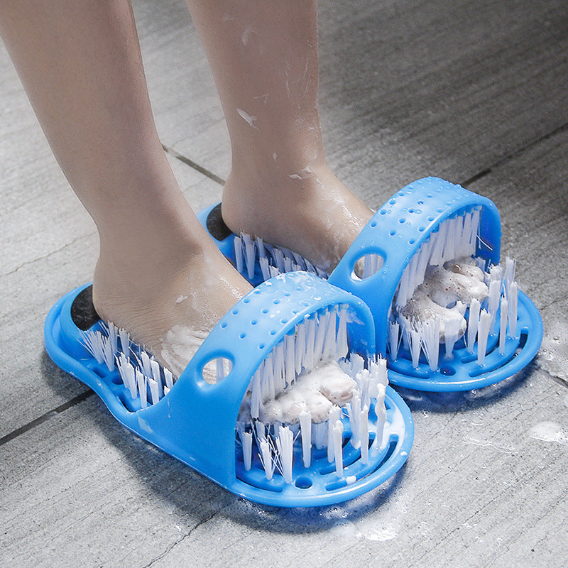 Plastic Bath Shower Feet Massage Slippers Bath Shoes Brush
