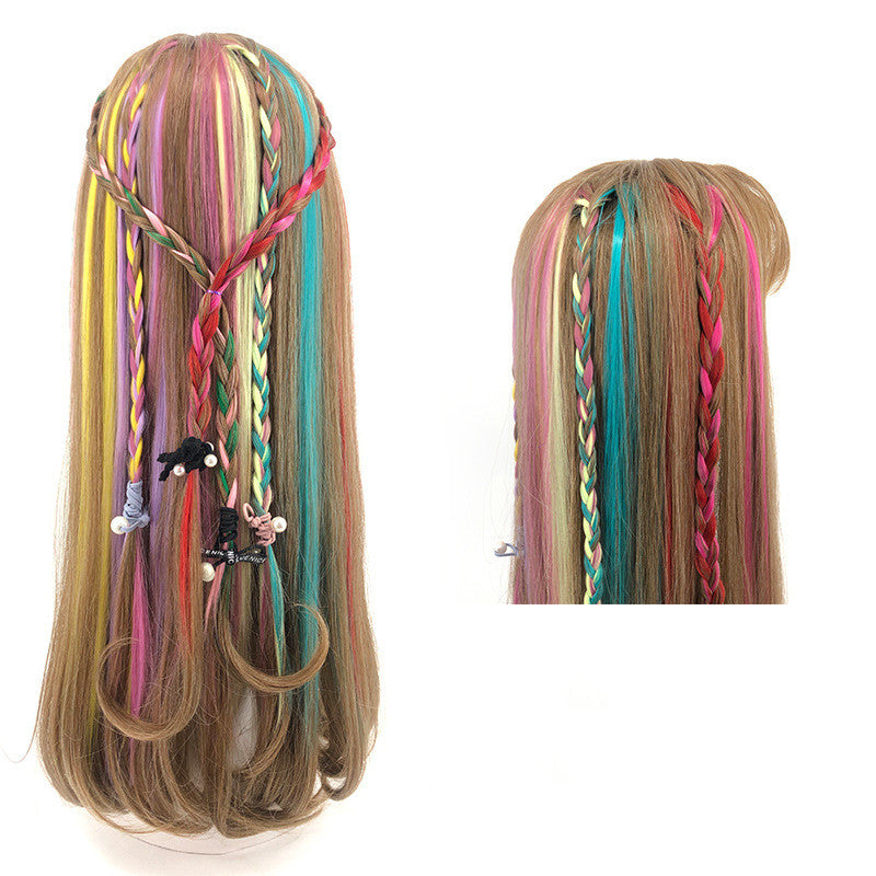 Wig Women's Color Hair Extensions Highlight One-piece Children's Hair Clip