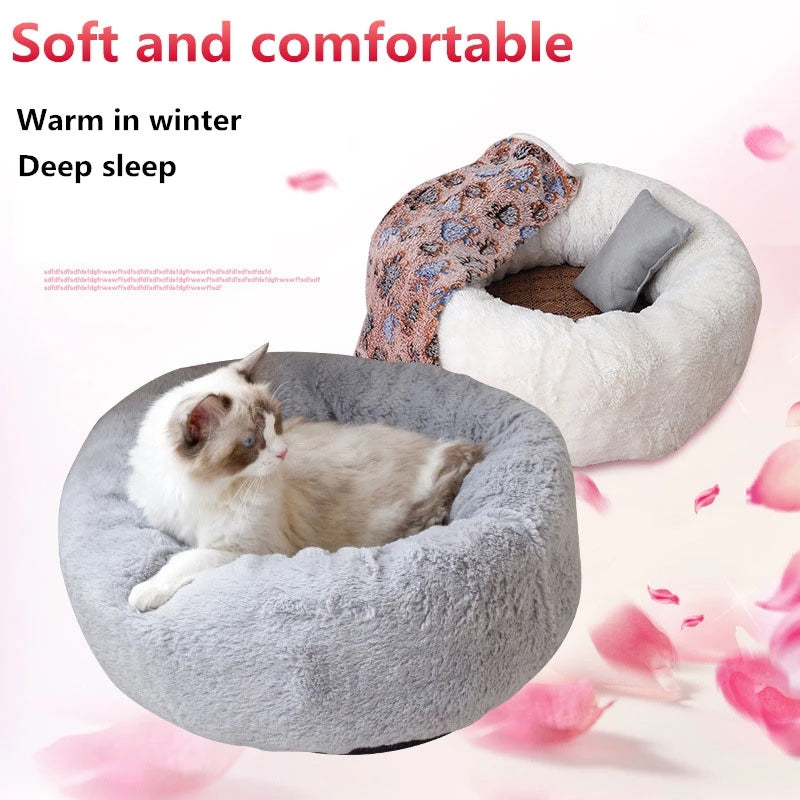 Plush Cat House Kennel Dog Bed Nest(No Pillow)